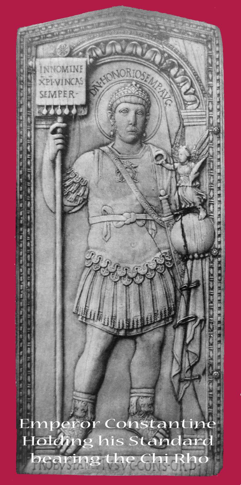 A Stunning Rarity, A Solid Silver Roman Military Ring, Possibly of a Tribune or Legatus, or Even the Personal Guard of the Emperor Contantine Ist, of the Roman Empire. Engraved with the Personal Wreathed Labarum Standard of Constantine the Great