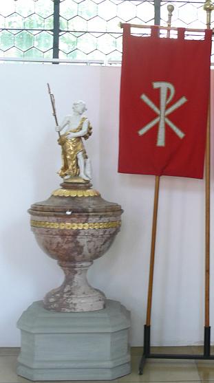 A Stunning Rarity, A Solid Silver Roman Military Ring, Possibly of a Tribune or Legatus, or Even the Personal Guard of the Emperor Contantine Ist, of the Roman Empire. Engraved with the Personal Wreathed Labarum Standard of Constantine the Great