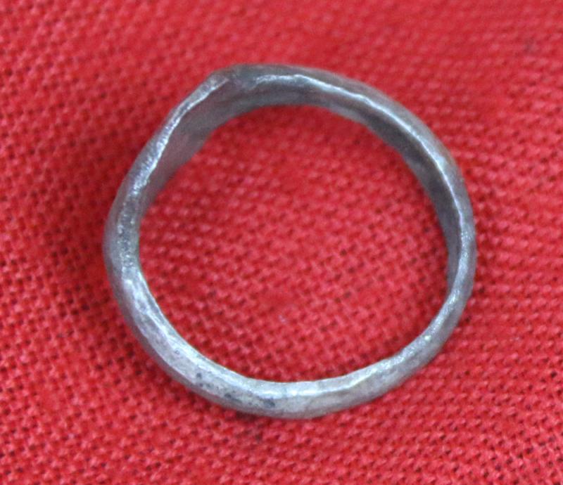 An Original, Rare Incredible & Historical Piece. Silver Imperial Roman Centurion or Tribune's Military Ring of Victory, 2nd Century AD Engraved with the Intaglio of Winged Victory, wearing her helmet and holding the laurel wreath of Victory