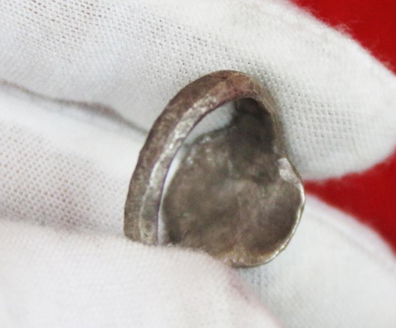 An Original, Rare Incredible & Historical Piece. Silver Imperial Roman Centurion or Tribune's Military Ring of Victory, 2nd Century AD Engraved with the Intaglio of Winged Victory, wearing her helmet and holding the laurel wreath of Victory