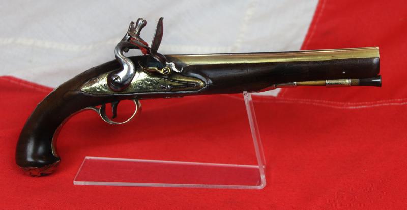 A Fabulous 18th Century Brass Blunderbuss Barrelled Flintlock Royal Naval Captain's Pistol, c 1760, By Isaac Bissell a Renown Scottish Maker Of Leith & Birmingham, Who Also Traded in London