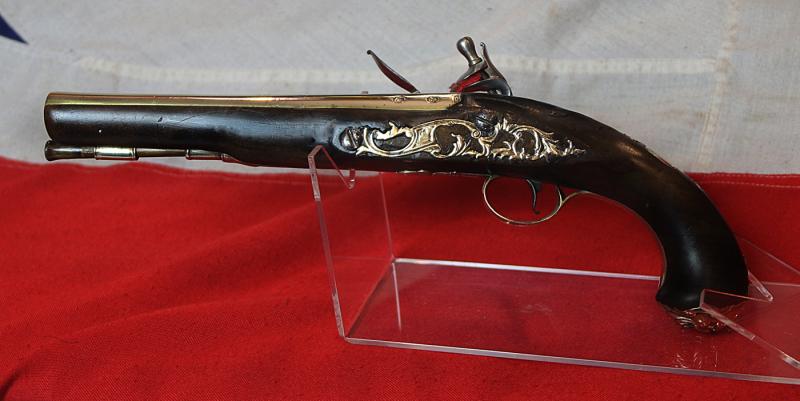 A Fabulous 18th Century Brass Blunderbuss Barrelled Flintlock Royal Naval Captain's Pistol, c 1760, By Isaac Bissell a Renown Scottish Maker Of Leith & Birmingham, Who Also Traded in London