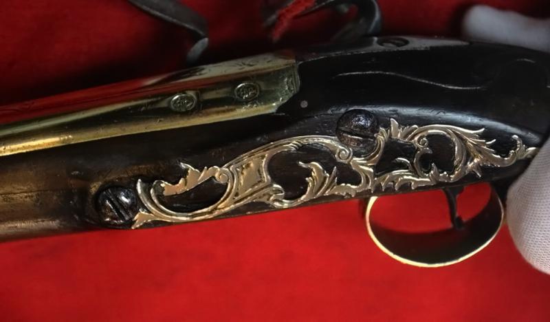 A Fabulous 18th Century Brass Blunderbuss Barrelled Flintlock Royal Naval Captain's Pistol, c 1760, By Isaac Bissell a Renown Scottish Maker Of Leith & Birmingham, Who Also Traded in London