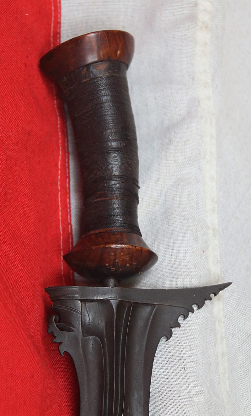 A Scarce Large Antique Bali & Lombok Loncengan Hilt High Born Warriors Kris or Keris. Serpentine15 Luk Blade