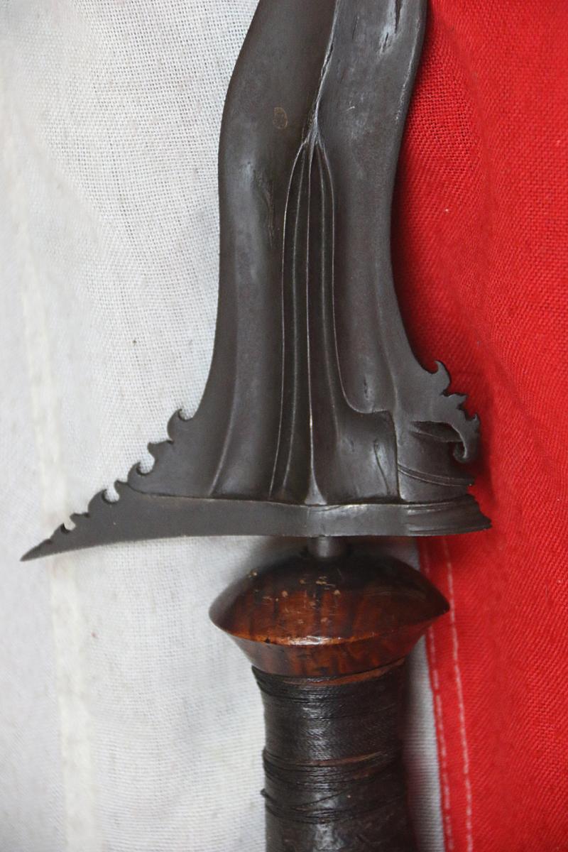 A Scarce Large Antique Bali & Lombok Loncengan Hilt High Born Warriors Kris or Keris. Serpentine15 Luk Blade