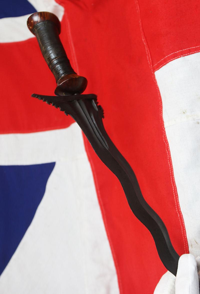 A Scarce Large Antique Bali & Lombok Loncengan Hilt High Born Warriors Kris or Keris. Serpentine15 Luk Blade