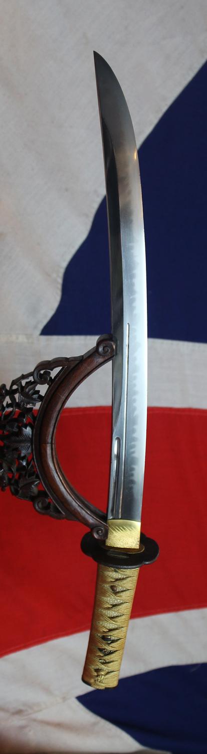 A Shinto Samurai Naganata Naoshi Wakizashi With Shakudo Edo Fittings & Full Edo Traditional Polish