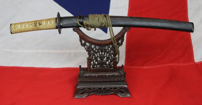 A Shinto Samurai Naganata Naoshi Wakizashi With Shakudo Edo Fittings & Full Edo Traditional Polish