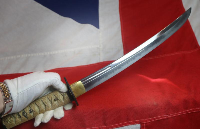 A Shinto Samurai Naganata Naoshi Wakizashi With Shakudo Edo Fittings & Full Edo Traditional Polish