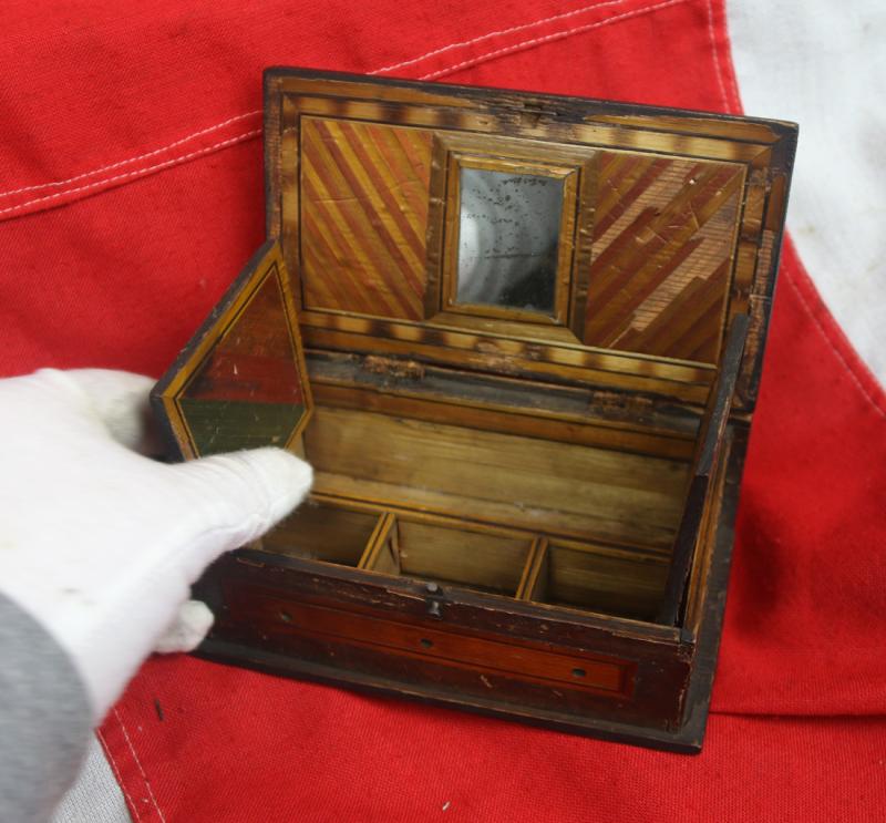 A Superb Napoleonic French 'Prisoner-of-War' Portable Travelling Dressing Case, Shaped in the Form of a Book