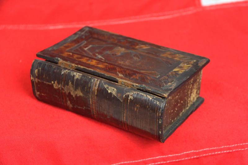 A Superb Napoleonic French 'Prisoner-of-War' Portable Travelling Dressing Case, Shaped in the Form of a Book