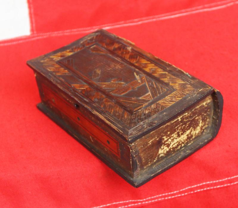 A Superb Napoleonic French 'Prisoner-of-War' Portable Travelling Dressing Case, Shaped in the Form of a Book