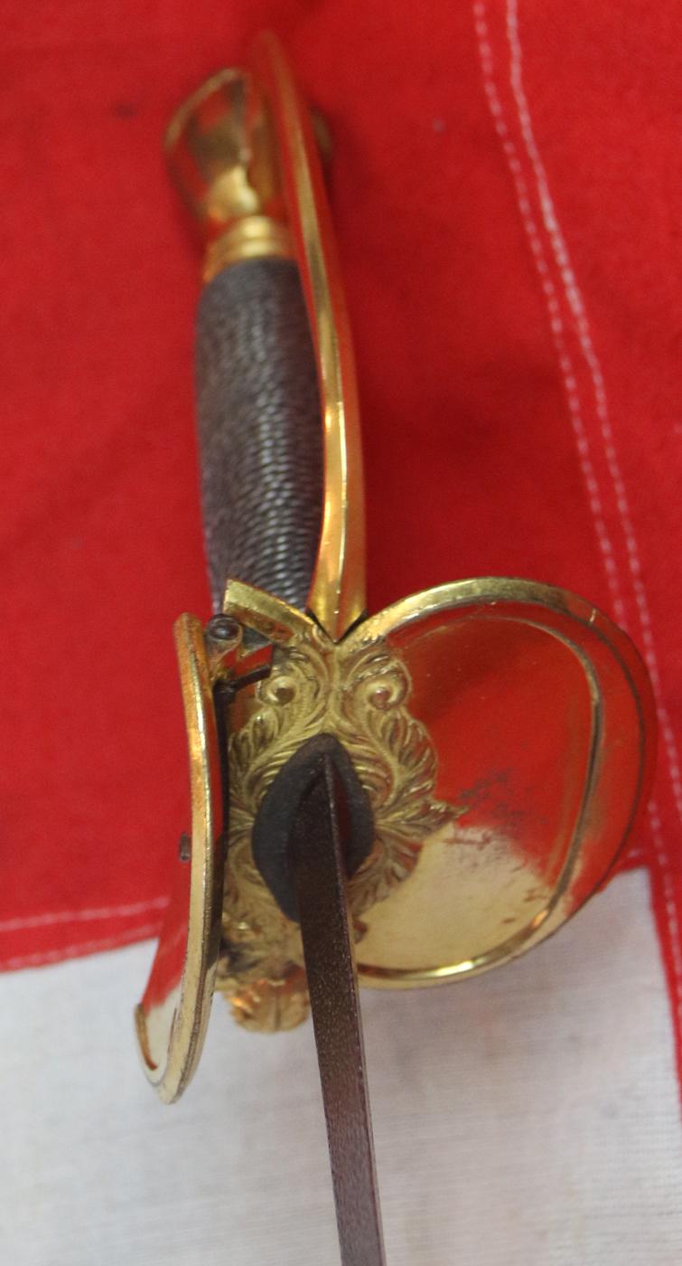 A Simply Stunning Most Rare Napoleonic Wars Type of a 1796 Infantry Officer's Sword, Monogrammed With Its Owner's Title and Monogram, Plus His Patriotic Motto “The Love Of, My Country, & Freedom” Etched Upon The Acutely Tapering “Needle Point’ Blade.