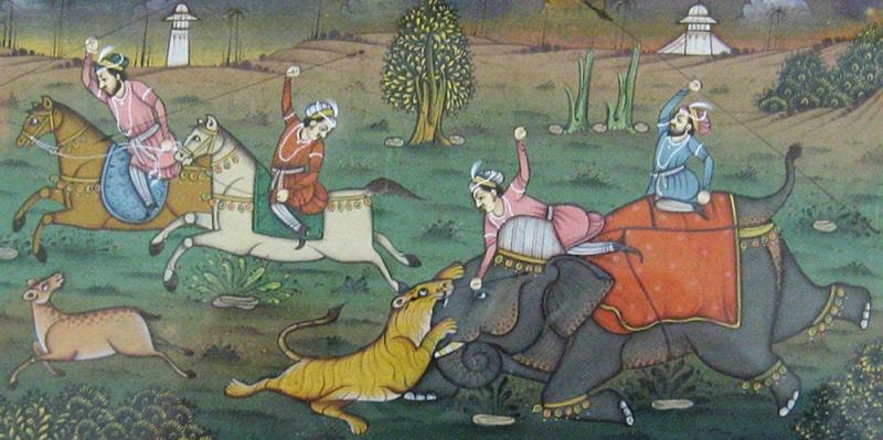 A Beautiful Indo Persian 'Tiger's Claw' Khanjar Walrus Sea Ivory and Wootz Watered Steel Bladed Dagger,