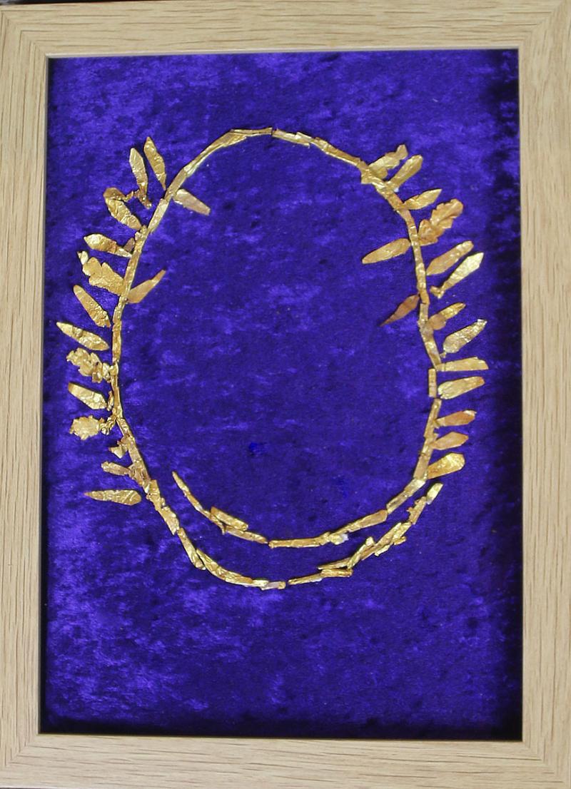 A Magnificent Ancient Greek Wreath of Victory, A Crown of Hammered Gold. From the Era of Alexander The Great. Circa 300 BC. Now Re-Assembled For Our Display