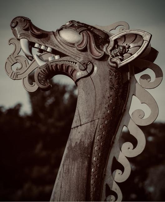 An Extraordinary, 1100 to 1200 year old, Original, Ancient Viking Draken Head Staff Mount. A Knob of a Staff or Wand of Magic, Used By A Völva, a Sorcerer or Sorceress of Seiđr. A Seiðstafr, The Staff of Power in Viking Occult & Magick