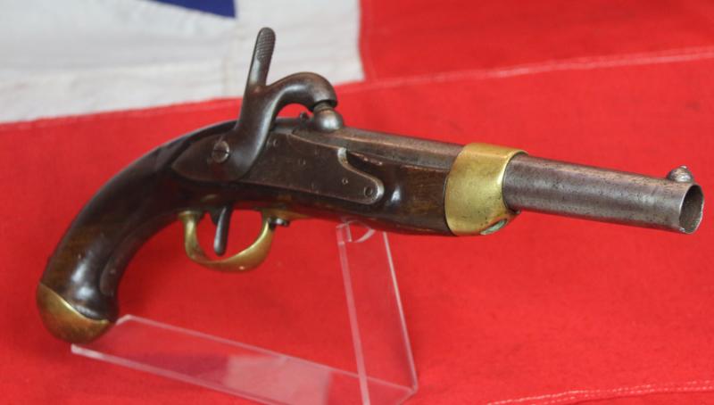 French Cavalry-of-the-Line Flintlock Pistol M1816 for Cuirassiers, Dragoons and Lancers, Ordnance Converted to Percussion in 1822