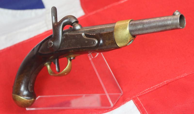 French Cavalry-of-the-Line Flintlock Pistol M1816 for Cuirassiers, Dragoons and Lancers, Ordnance Converted to Percussion in 1822