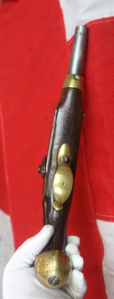 French Cavalry-of-the-Line Flintlock Pistol M1816 for Cuirassiers, Dragoons and Lancers, Ordnance Converted to Percussion in 1822