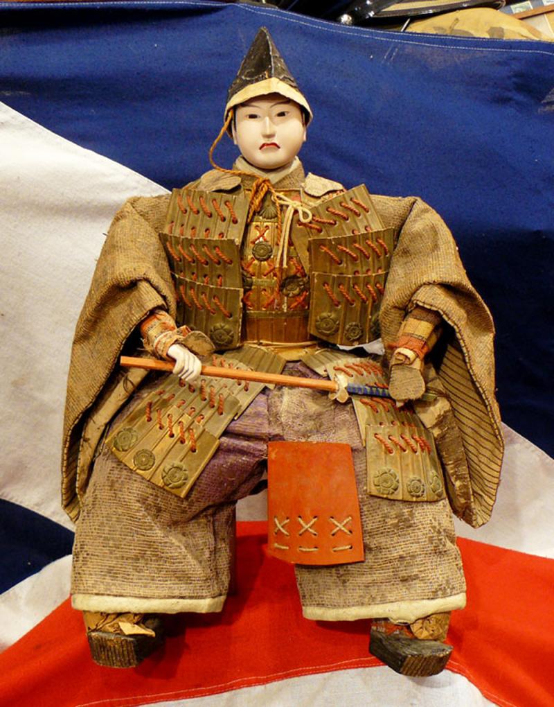 A Superb Antique Edo Period Musha-Ningyo Samurai General Warrior Doll. A Uniquely Japanese Art Form Representing The Legendary Samurai