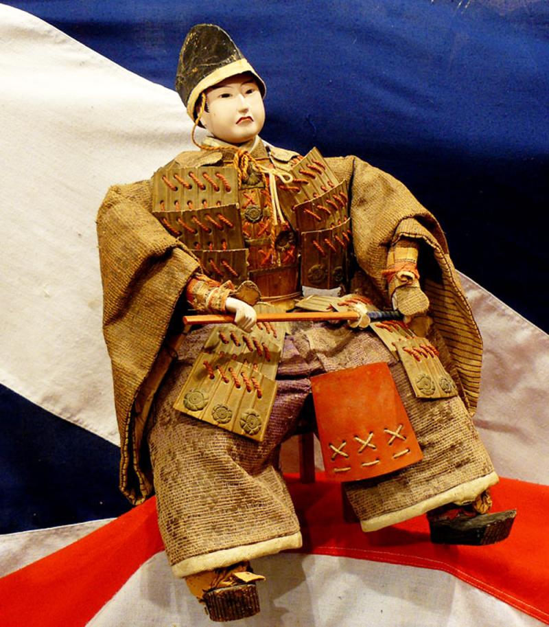 A Superb Antique Edo Period Musha-Ningyo Samurai General Warrior Doll. A Uniquely Japanese Art Form Representing The Legendary Samurai