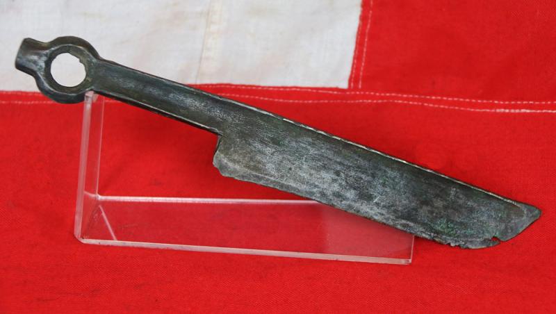 A Most Rare Bronze Age 'Celtic' Ring Dagger Knife Around 2500 Years Old. In Superb Excavated Condition.