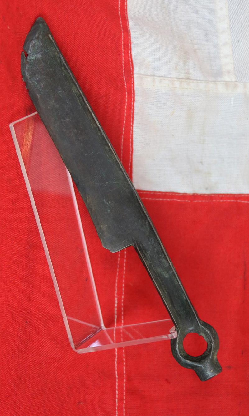 A Most Rare Bronze Age 'Celtic' Ring Dagger Knife Around 2500 Years Old. In Superb Excavated Condition.