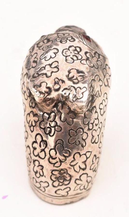 A Stunning, Indian Tiger Head, of 'Tipu Sultan' Form, Dagger's Pommel, The Tiger of Mysore, in Silver and Copper With Gem Stone Eyes