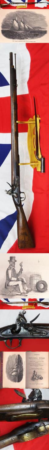 A Super & Historical Brown Bess Flintlock Musket & Bayonet. In Its Final Service Days, Part of the Arms Used by The Expeditionary Sailing Schooner & Steam Ship of the River Niger. Engraved With the Name of The 1st Propeller Driven Exploring Steamship