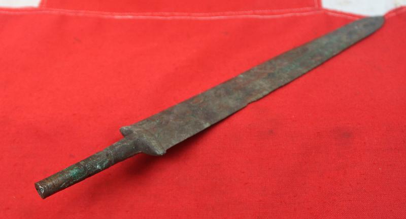 Archaic Chinese Warrior's Bronze Sword, Around 2500 Years Old, From the Zhou Dynasty to the Qin Dynasty, Including the Period of the Great Military Doctrine 'The Art of War' by General Sun-Tzu