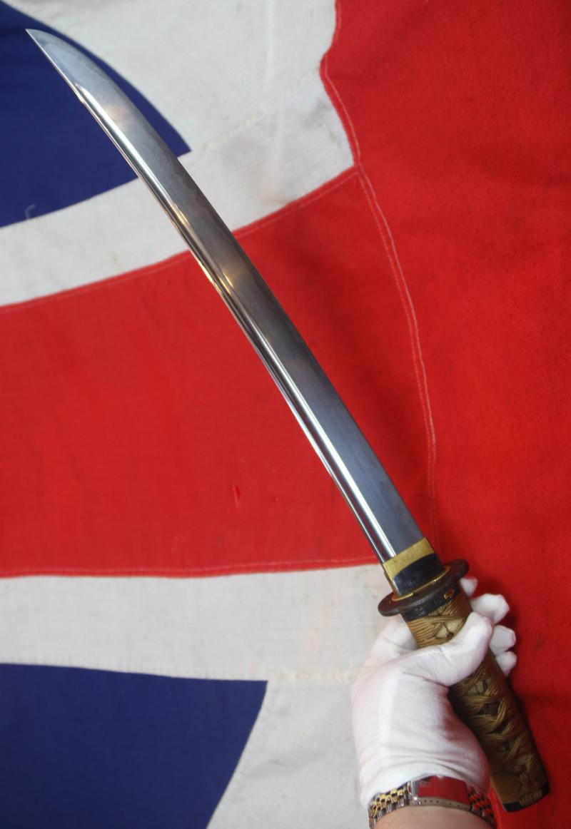 A Fabulous and Utterly Beautiful Koto Period Wakizashi, Circa 1550. a Strong and Very Powerful Blade with a Stunning Hamon in Excellent Polish