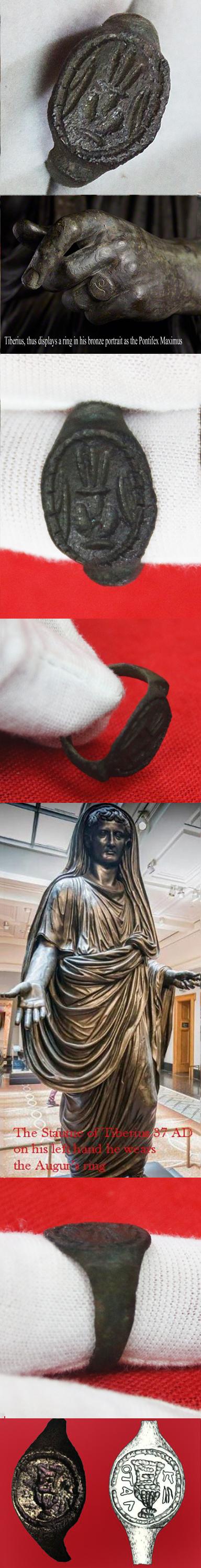 A Beautiful Original Roman 1st to 2nd Century A.D. Modius or Fire Alter Status Seal Ring. Worn From The Reigns Of Emperor Augustus Through To Emperor Flavian