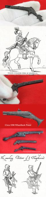 An Extraordinary Original Conversation Piece. A Superb, Original, Late Queen Elizabeth Ist to King James Ist Period Miniature Pistol. Late 1500's, To The Turn of The 17th Century, Functioning Miniature Pistol