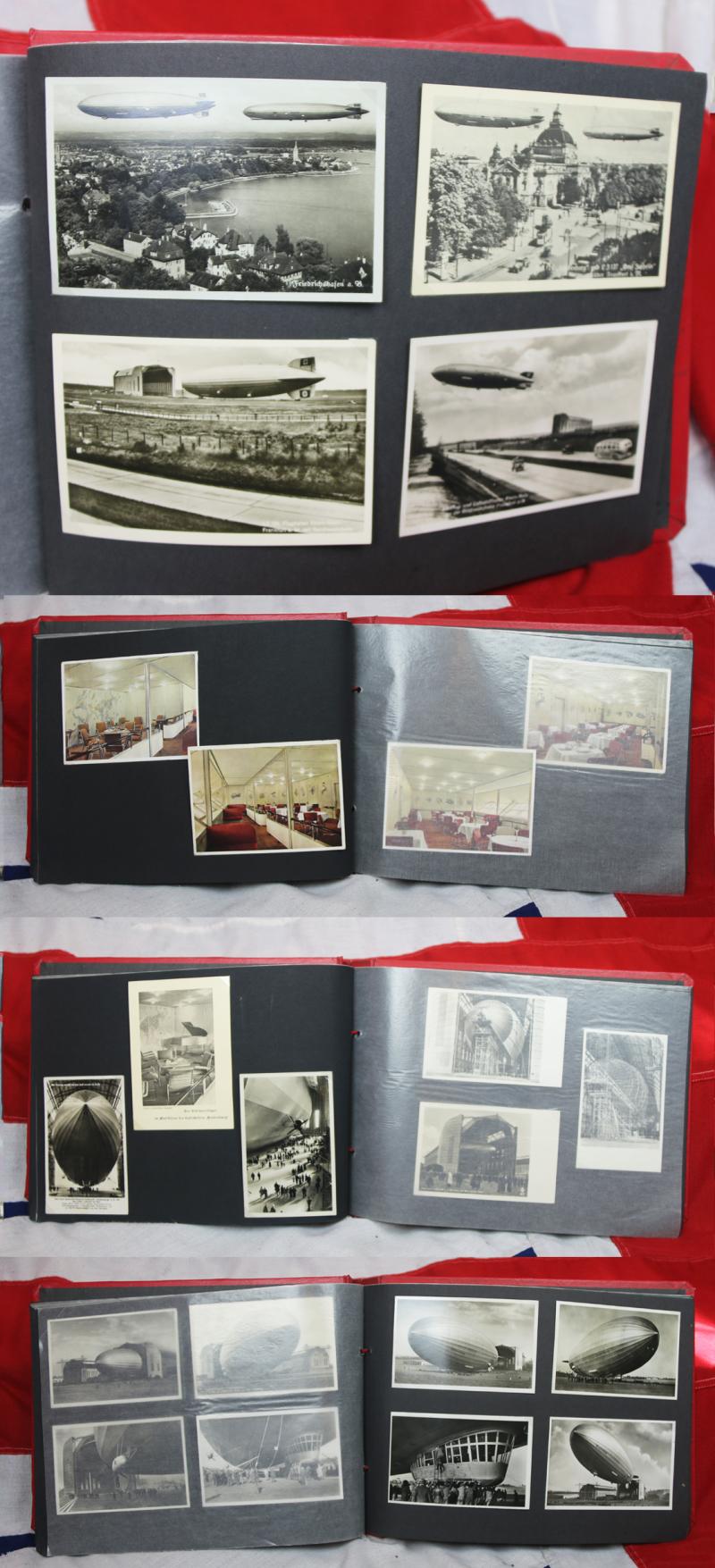 A Fabulous, Original, 1930's Airship Zeppelin Photograph & Photograph Airship {Luftpost} Mail Postcard Collection From The Hindenberg. All Are Original & Third Reich Period, In The Collectors Album