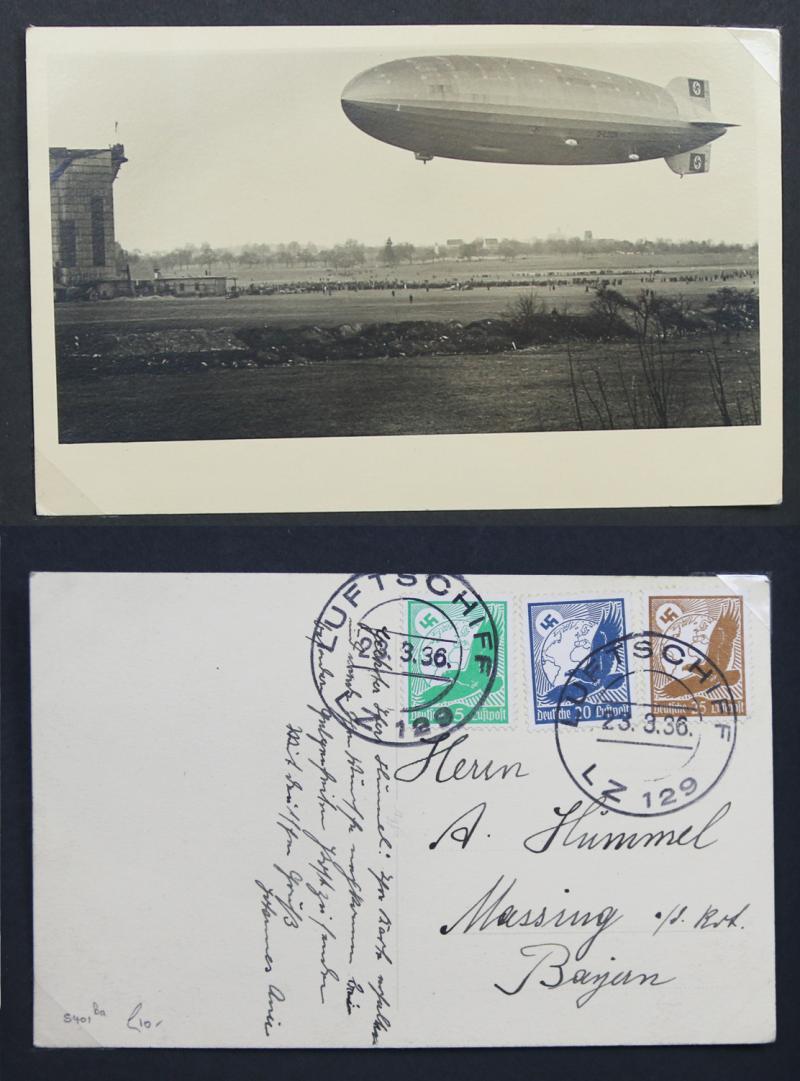 A Fabulous, Original, 1930's Airship Zeppelin Photograph & Photograph Airship {Luftpost} Mail Postcard Collection From The Hindenberg. All Are Original & Third Reich Period, In The Collectors Album
