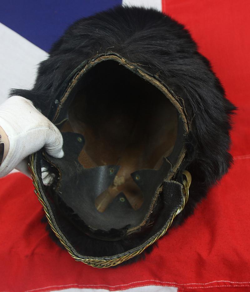 A Very, Very Rare Scots Fusilier Guards Officer's Bearskin Cap 1854. Used at Sebastopol and Alm. The Only Other 'Foldable' Bearskin, Surviving From The Crimean War, That We Know Of, Can Be Seen in The Guards Museum