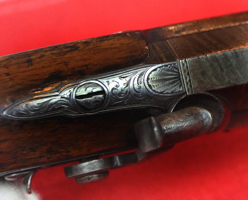 A Fabulous Quality Crimean War Cavalry Officer's Pistol of Carbine Bore, Damascus Barrel with Paget Style Captive Ramrod. Near Identical to the Pistol of Colonel John Yorke, 1st Royal Regt of Dragoons,.