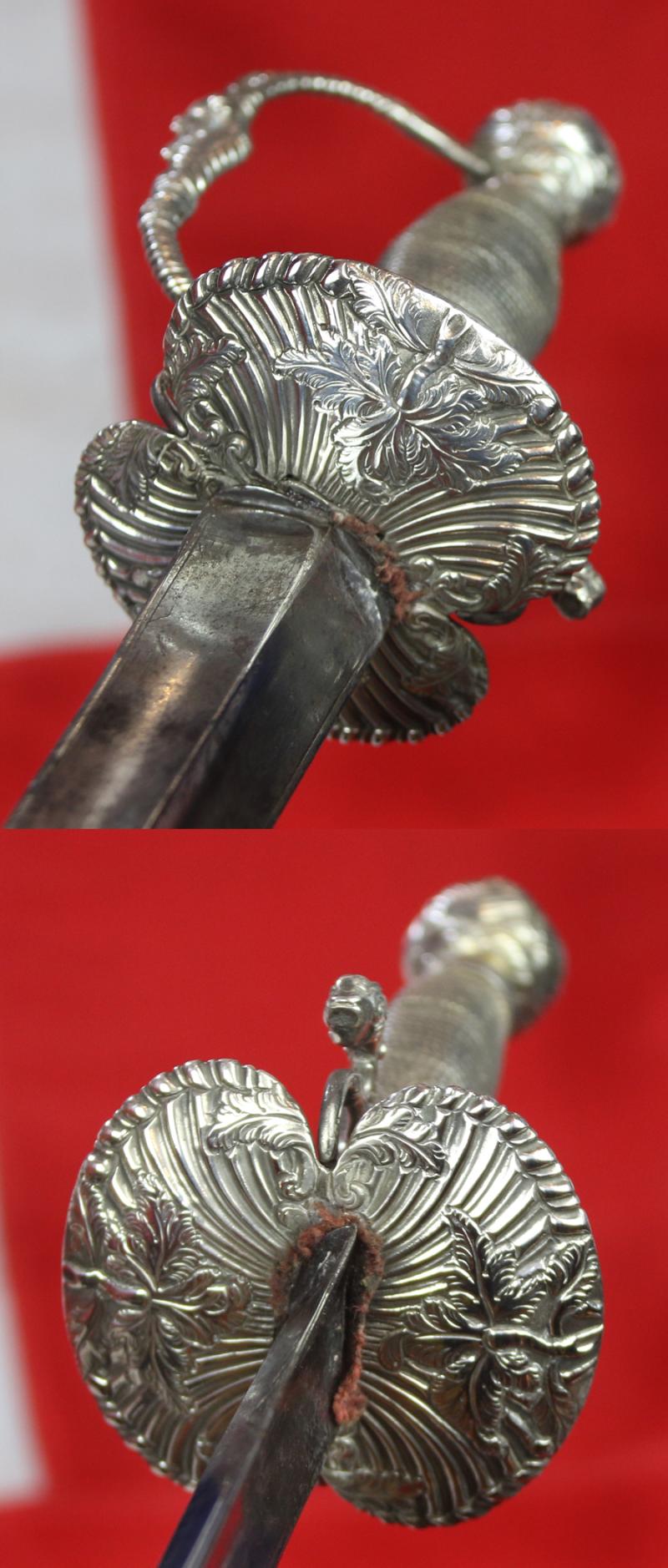 A Magnificent 18th Century Silver Hilted Small Sword, Dated 1758, with Colichmarde Blade. This Is One Of The Most Beautiful To Be Seen