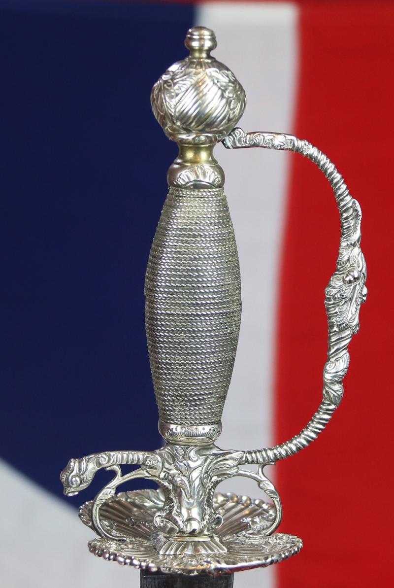 A Magnificent 18th Century Silver Hilted Small Sword, Dated 1758, with Colichmarde Blade. This Is One Of The Most Beautiful To Be Seen