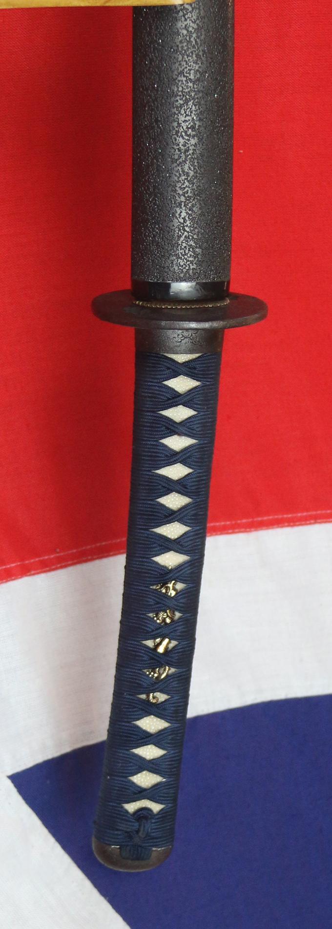 A Superb Nobukuni 信国 Signed Mount Fuji Shinto Samurai Katana, Circa 1670, Signed on The Nakago Nobukuni Saku, With Mount Fuji Hamon and The Wave Fuchi Kashira.
