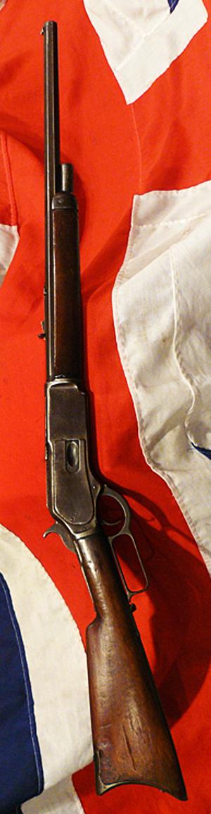 A Fabulous, Original, Incredibly Rare Wild West 1876 Winchester Repeating Rifle. With 22 inch Carbine Barrel, 2nd Model With Sliding Dust Cover. Probably The Most Famous & Historical American Rifle In The World. A License Free Antique Collectors Item