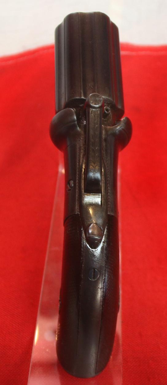 A Superb Pocket Sized 'Pepperbox' Derringer Revolver Six Shot Pistol Circa 1840, With Most Rare Sliding Hammer Safety Mechanism
