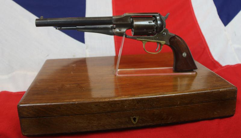 An Original US Civil War Remington New Model Army Revolver With Later Bespoke Antique Fitted Case, Flask & Tools. One Of the Most Iconic Revolvers Used During The US Civil War & Wild West Era.