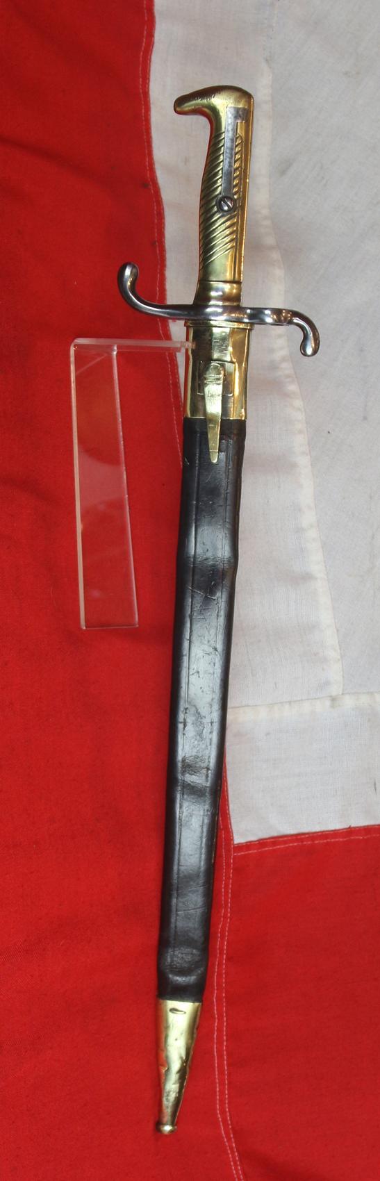 A Scarce Infanterie Seitengewehr Model 1871 Mauser Rifle Bayonet With Full Regimental Markings to Sword and Scabbard