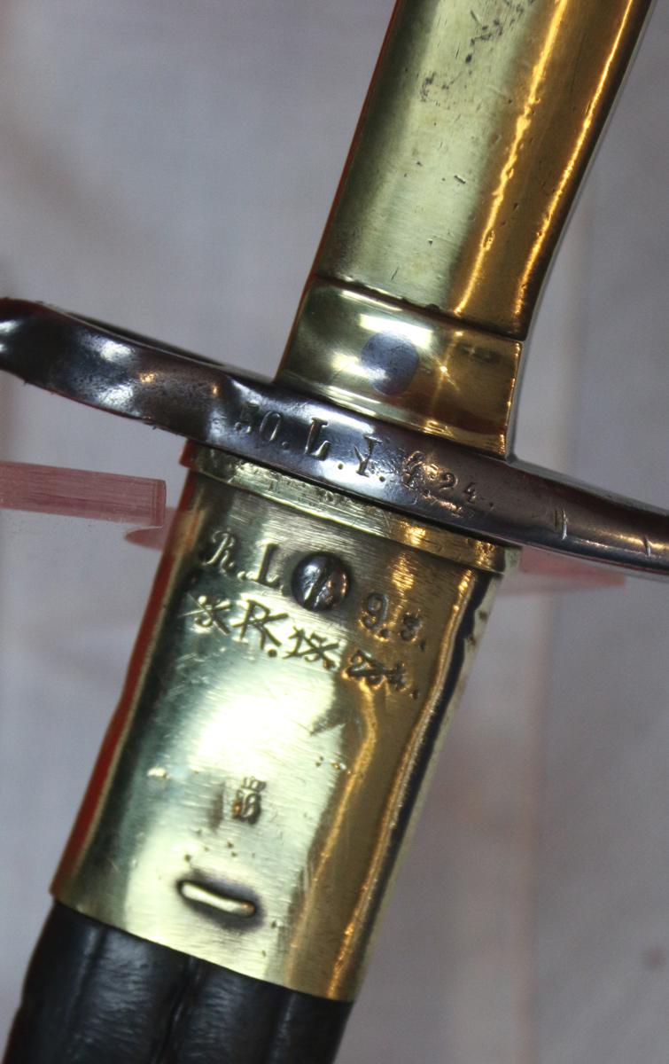 A Scarce Infanterie Seitengewehr Model 1871 Mauser Rifle Bayonet With Full Regimental Markings to Sword and Scabbard