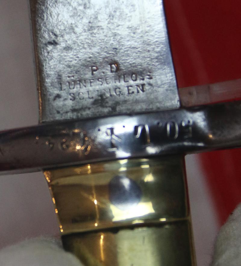 A Scarce Infanterie Seitengewehr Model 1871 Mauser Rifle Bayonet With Full Regimental Markings to Sword and Scabbard