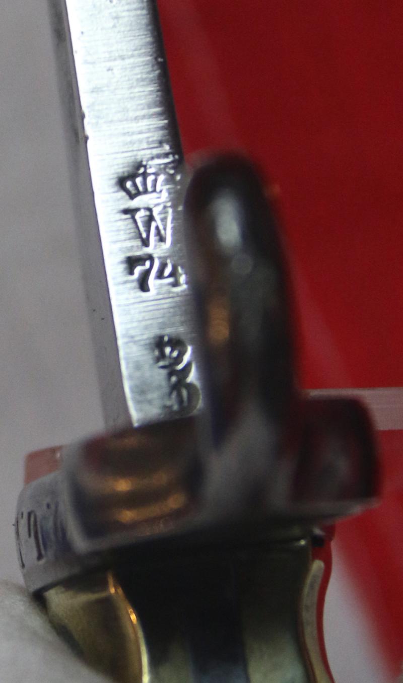 A Scarce Infanterie Seitengewehr Model 1871 Mauser Rifle Bayonet With Full Regimental Markings to Sword and Scabbard