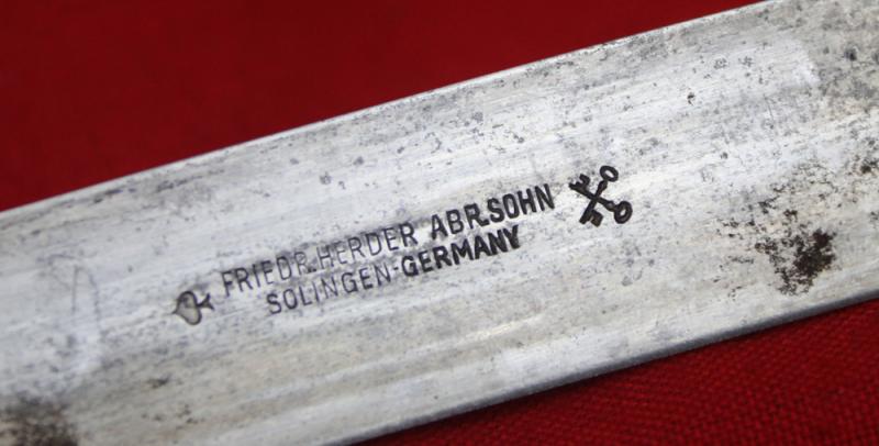 A Superb and Huge 19th Century Solid Hallmarked 800 Silver Mounted Gaucho Knife, By FRIED.HERDER ABR.SOHN SOLINGEN