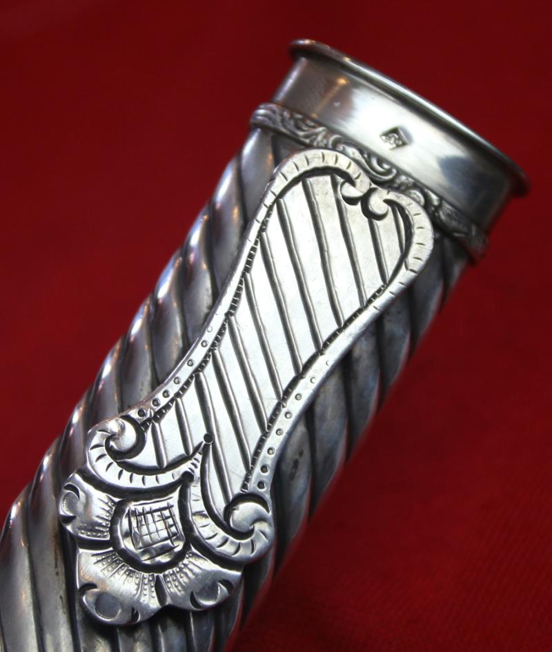 A Superb and Huge 19th Century Solid Hallmarked 800 Silver Mounted Gaucho Knife, By FRIED.HERDER ABR.SOHN SOLINGEN