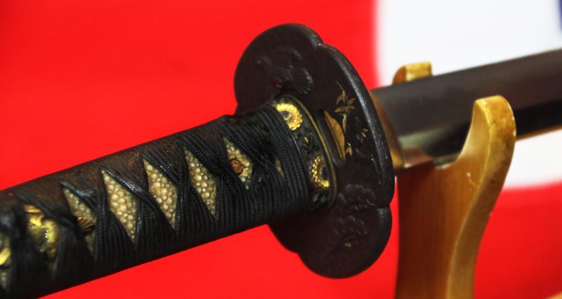 A Wonderful Late Koto to Early Shinto Period Samurai Katana In Superb Condition Circa 450 Years Old. Superb Original Full Suite of Original Edo Koshirae, Including Gold and Shakudo Goto School Mounts & Signed Tsuba